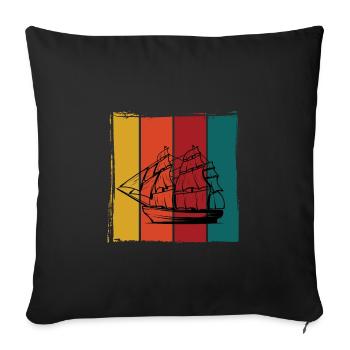 Voilier - Coussin et housse de 45 x 45 cm - noir - Devant