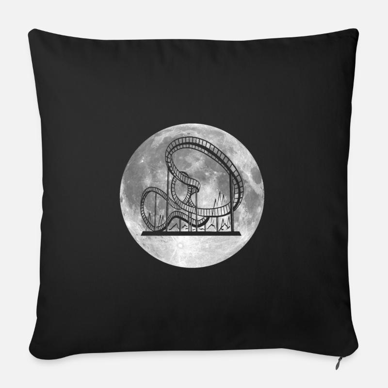 Achterbahn Mond Design - Sofakissen mit Füllung 45 x 45 cm - Schwarz