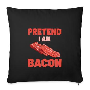 Drôle de cadeau au bacon - Coussin et housse de 45 x 45 cm - noir - Devant