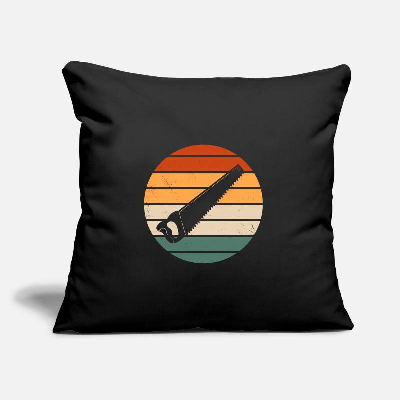Conception de scie à main rétro Coussin et housse de 45 x 45 cm
