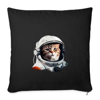 Chat Astronaute Costume Space Cats - Coussin et housse de 45 x 45 cm - noir - Devant