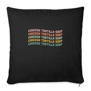 Chicken Tortilla Suppe - Sofakissen mit Füllung 45 x 45 cm - Schwarz - Vorne