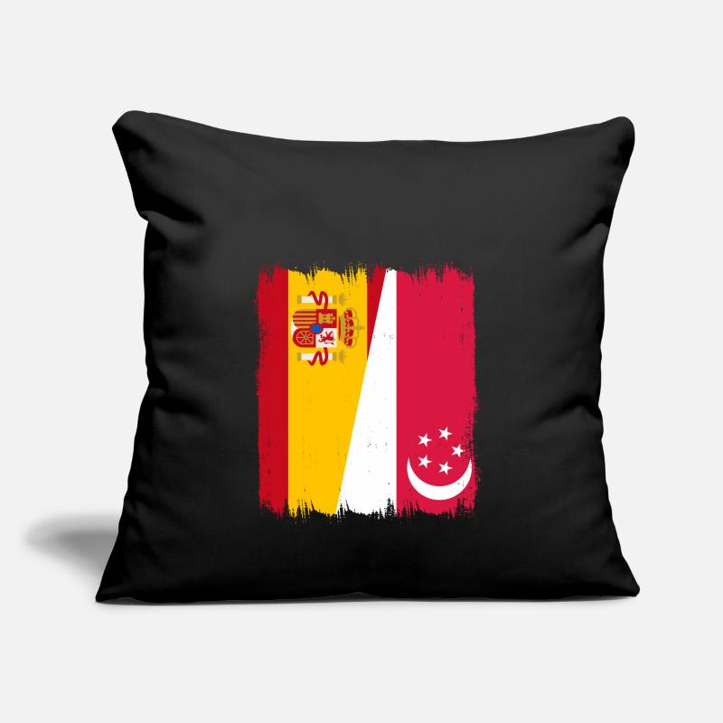 Espagne Drapeau de Singapour Coussin et housse de 45 x 45 cm