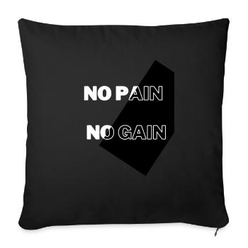 NO PAIN NO GAIN - Coussin et housse de 45 x 45 cm - noir - Devant