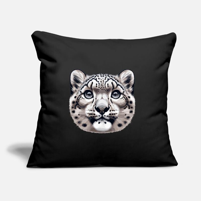 Léopard des neiges Léopard blanc Léopard Coussin et housse de 45 x 45 cm