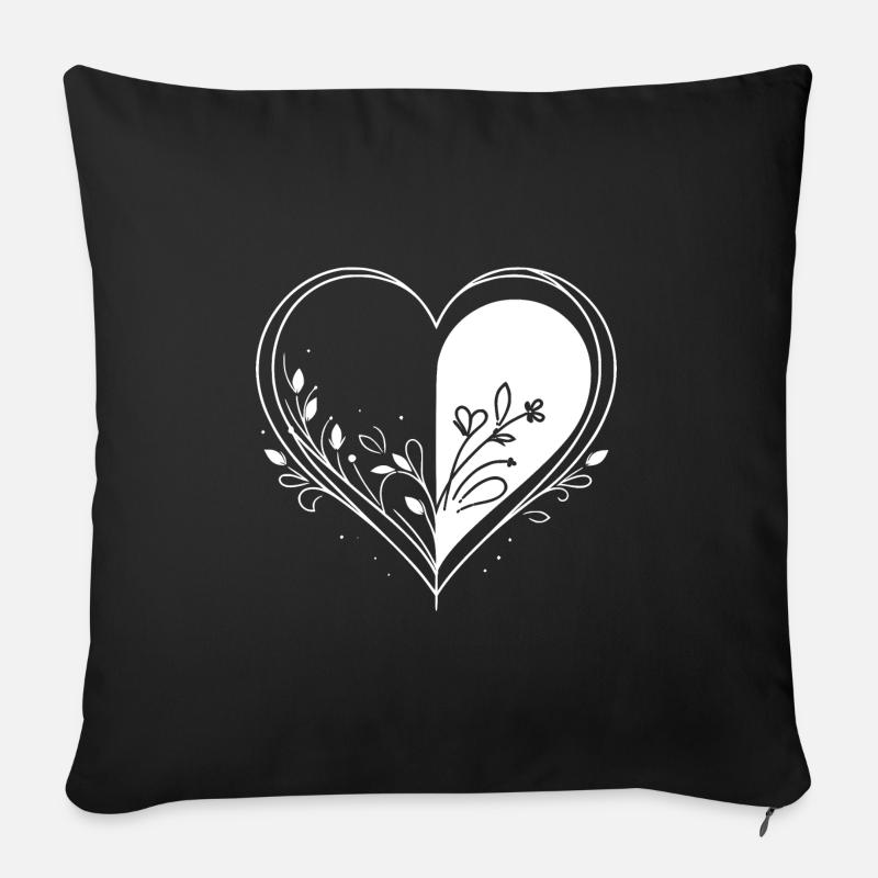 La Saint-Valentin - Coussin et housse de 45 x 45 cm - noir