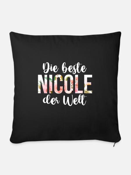 Nicole - Sofakissen mit Füllung 45 x 45 cm - Schwarz