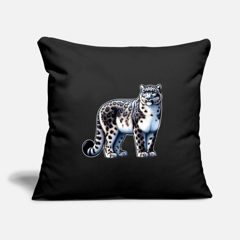 Léopard des neiges Léopard blanc Léopard Coussin et housse de 45 x 45 cm