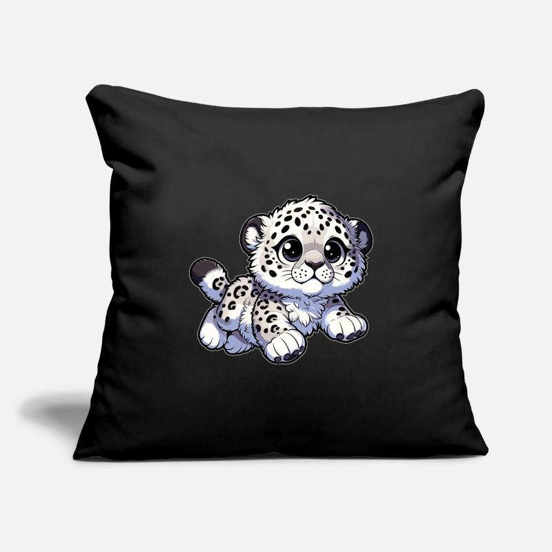 Snow Leopard Leopard White Leopard Sofa pillow with filling 45cm x 45cm