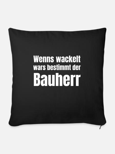 Baustelle beim Umbau oder Hausbau - Sofakissen mit Füllung 45 x 45 cm - Schwarz