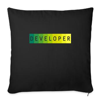 Developer - inscription - Sofa pillow with filling 45cm x 45cm - black - Front