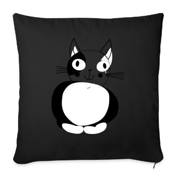 Chat - chat - Coussin et housse de 45 x 45 cm - noir - Devant