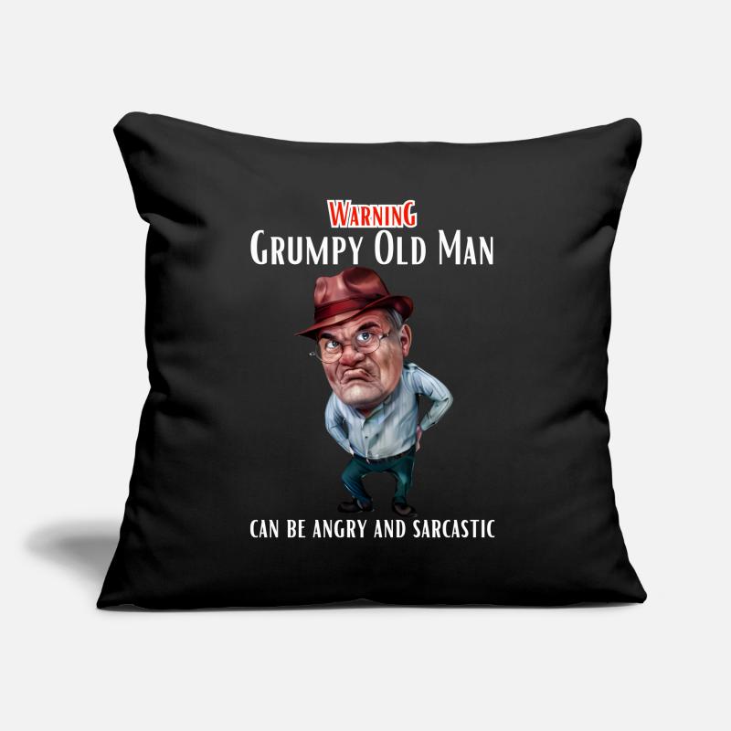 Warning Grumpy Old Man Sofakissen mit Füllung 45 x 45 cm