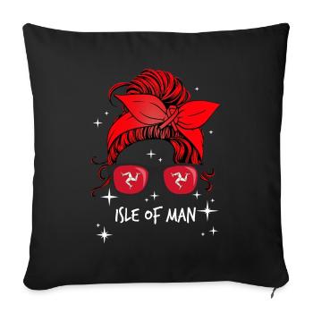 Île de Man - Coussin et housse de 45 x 45 cm - noir - Devant