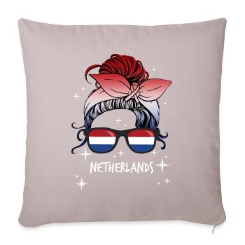 Niederlande - Sofakissen mit Füllung 45 x 45 cm - helles Taupe - Vorne