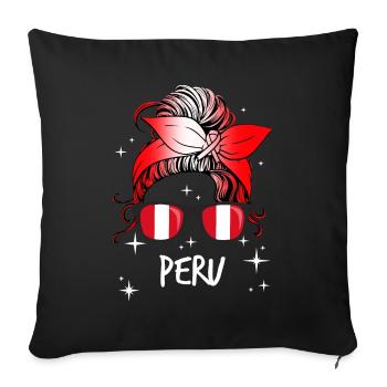 Peru - Sofa pillow with filling 45cm x 45cm - black - Front