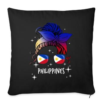Philippines - Sofa pillow with filling 45cm x 45cm - black - Front