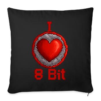 J’adore 8bit - Coussin et housse de 45 x 45 cm - noir - Devant