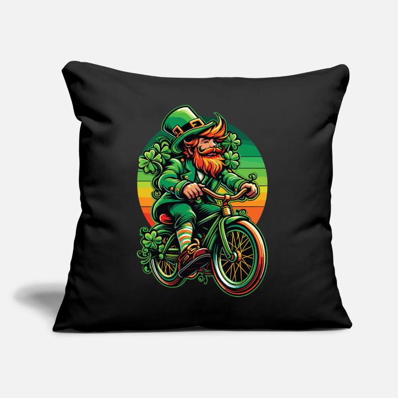 Conception de vélo lutin pour la Saint-Patrick Coussin et housse de 45 x 45 cm