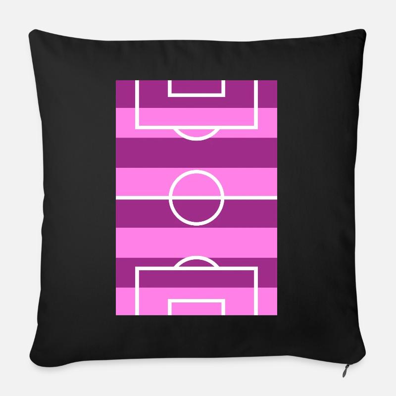 Fußballplatz rosa - Sofakissen mit Füllung 45 x 45 cm - Schwarz
