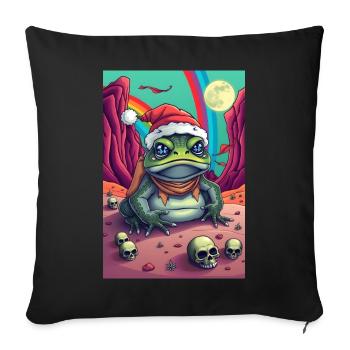 Frosch Santa im Wüstenland - Sofakissen mit Füllung 45 x 45 cm - Schwarz - Vorne