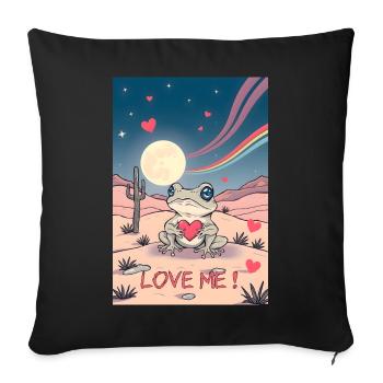 Love Me! Toad No.2 - Sofa pillow with filling 45cm x 45cm - black - Front