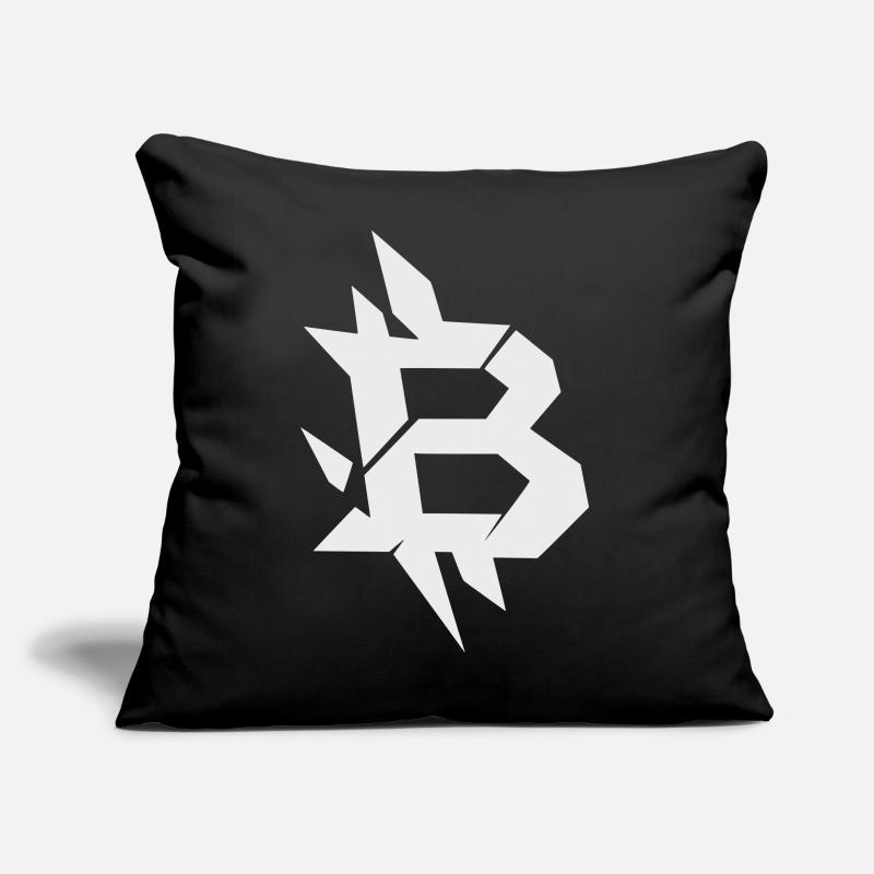 Conception angulaire du Bitcoin B Coussin et housse de 45 x 45 cm