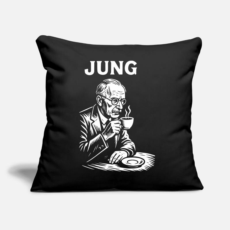 Carl Gustav Jung drinking a coffee Sofa pillow with filling 45cm x 45cm