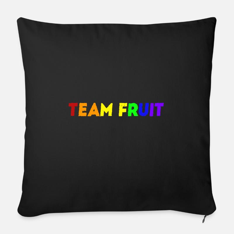 Idée cadeau Team Fruit Vegan Frutarian Fruits - Coussin et housse de 45 x 45 cm - noir