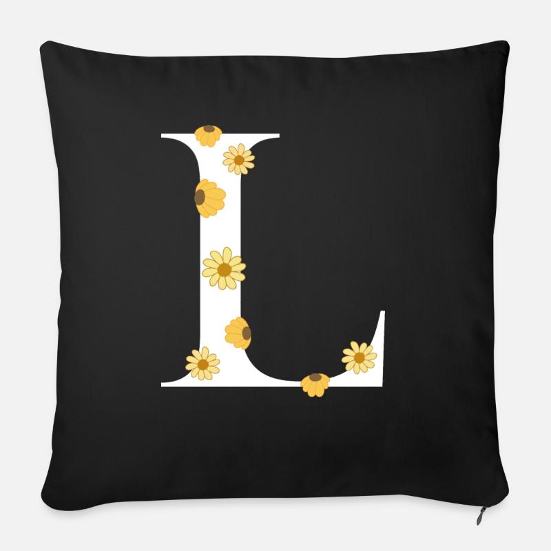 L - Sofakissen mit Füllung 45 x 45 cm - Schwarz