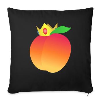 Princesse Peach - Coussin et housse de 45 x 45 cm - noir - Devant