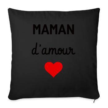 maman d'amour - Coussin et housse de 45 x 45 cm - noir - Devant