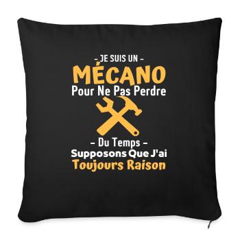 Mécanicien - Coussin et housse de 45 x 45 cm - noir - Devant