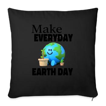 Earth Day Planet Earth Climate Environment Gift Idea - Sofa pillow with filling 45cm x 45cm - black - Front