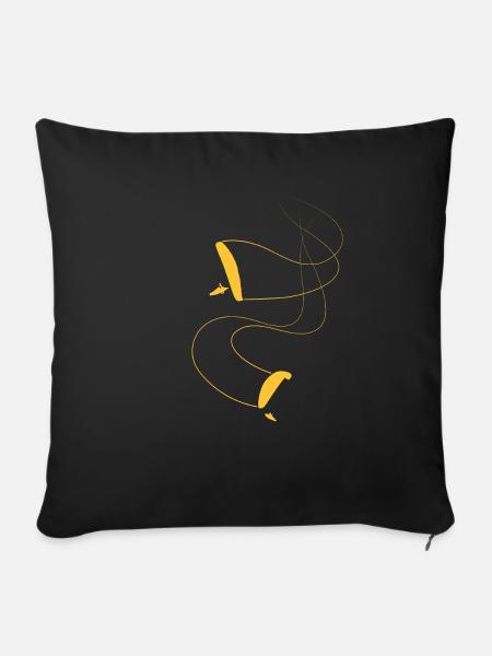 Paraglider duo - Sofakissen mit Füllung 45 x 45 cm - Schwarz
