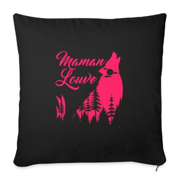 Maman louve 3 - Coussin et housse de 45 x 45 cm - noir - Devant