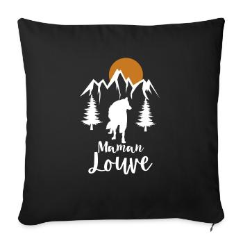 Maman Louve 1 - Coussin et housse de 45 x 45 cm - noir - Devant
