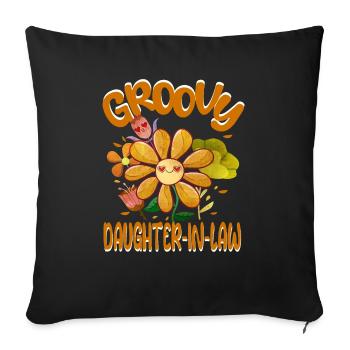 Groovy Daughter-in-Law Family Matching Vintage - Sofa pillow with filling 45cm x 45cm - black - Front