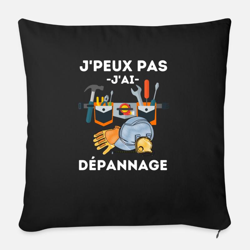Dépannage - Coussin et housse de 45 x 45 cm - noir