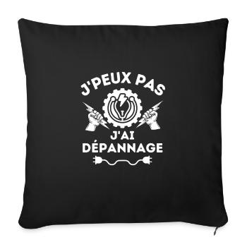 J ai dépannage électrique 1 - Coussin et housse de 45 x 45 cm - noir - Devant