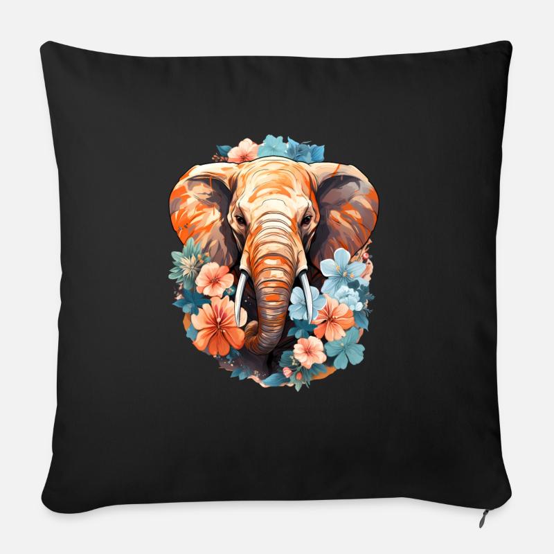 Elefant - Sofakissen mit Füllung 45 x 45 cm - Schwarz