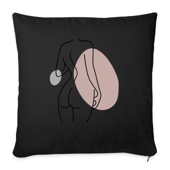 Design abstrait Retour - Coussin et housse de 45 x 45 cm - noir - Devant