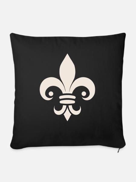 Schlichtes Fleur de lys Design - Sofakissen mit Füllung 45 x 45 cm - Schwarz