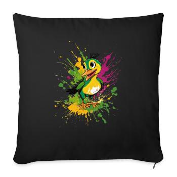 Fröhlichen Entlein - Sofakissen mit Füllung 45 x 45 cm - Schwarz - Vorne