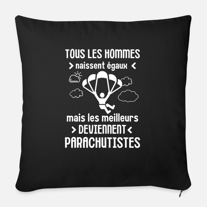 Parachute parachutiste - Coussin et housse de 45 x 45 cm - noir