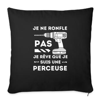 Bricoleur perceuse outils - Coussin et housse de 45 x 45 cm - noir - Devant