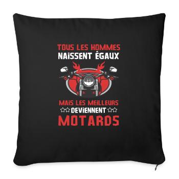 Cascadeur motard - Coussin et housse de 45 x 45 cm - noir - Devant