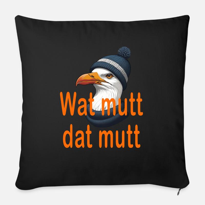 Wat mutt dat mutt - Sofakissen mit Füllung 45 x 45 cm - Schwarz