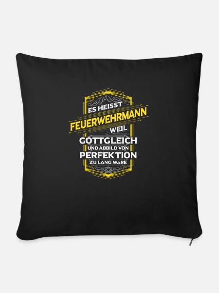 Feuerwehrmann - Sofakissen mit Füllung 45 x 45 cm - Schwarz