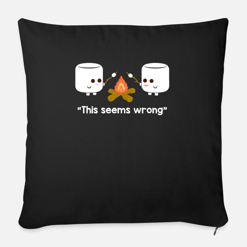 Marshmallow Camping - Sofa pillow with filling 45cm x 45cm - black